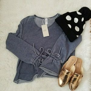 NWT alterntive apparel grey/blue sweater